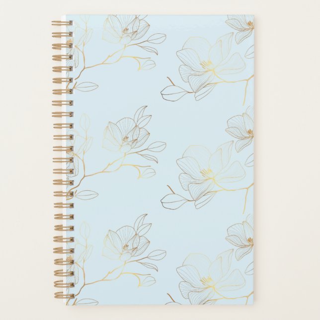 Elegant Gold Floral Weekly/Monthly  Planner (Front)