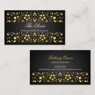 Elegant Gold Flourish Swirl Business Card