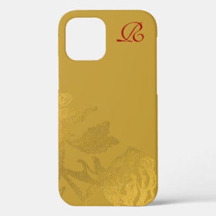 Elegant Gold Flower Royal Red iPhone 12 Case