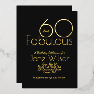 Elegant Gold Foil 60 and Fabulous Birthday