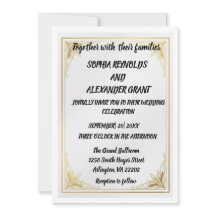 Elegant Gold Foil Acrylic Wedding Invitation 