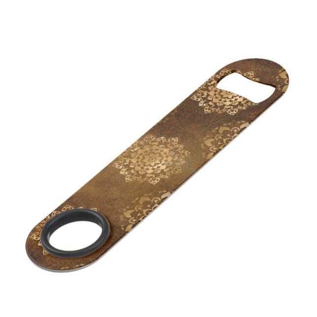 Elegant Gold Foil and Black Indian Mandala (Front Angled)