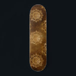 Elegant Gold Foil and Black Indian Mandala Skateboard<br><div class="desc">Spiritual Elegant Gold Foil and Black Floral Indian Mandala Pattern.</div>