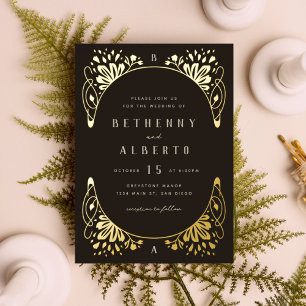 Elegant Gold Foil Art Nouveau