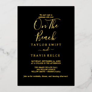 Elegant Gold Foil   Black On The Beach Wedding 