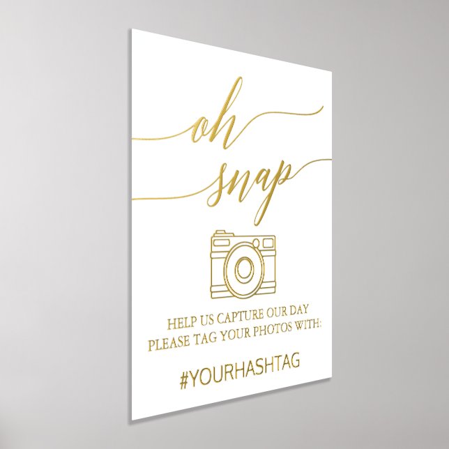 Elegant Gold Foil Calligraphy Oh Snap Foil Prints (Laydown)