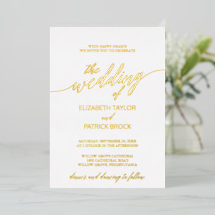 Elegant Gold Foil Calligraphy Wedding