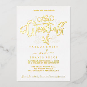 Elegant Gold Foil Calligraphy Wedding