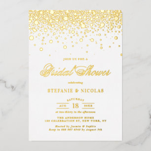 Elegant Gold Foil Confetti Dots Bridal Shower