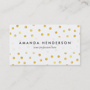 Elegant Gold Foil Confetti Dots Business Card