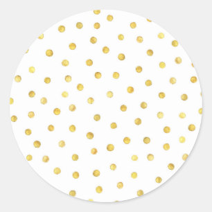 Elegant Gold Foil Confetti Dots Classic Round Sticker