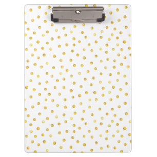 Elegant Gold Foil Confetti Dots Clipboard