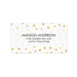 Elegant Gold Foil Confetti Dots Label