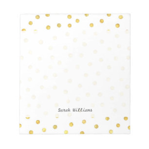Elegant Gold Foil Confetti Dots Notepad
