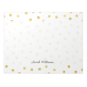 Elegant Gold Foil Confetti Dots Notepad