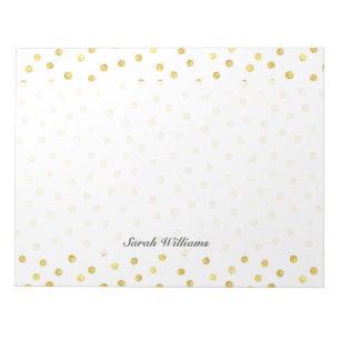 Elegant Gold Foil Confetti Dots Notepad