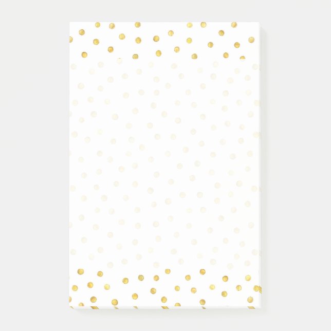 Elegant Gold Foil Confetti Dots Post-it Notes (Front)