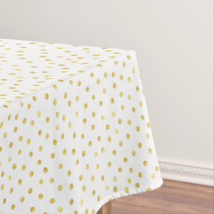 Elegant Gold Foil Confetti Dots Tablecloth