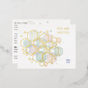 Elegant Gold Foil Corporate Party Minimalist Foil Invitation Postcard