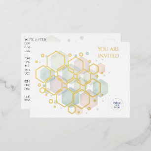 Elegant Gold Foil Corporate Party Minimalist Invitation Postcard