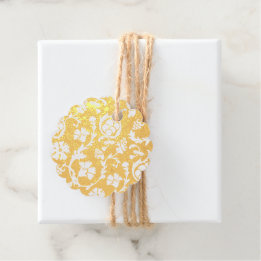 Elegant Gold Foil Damask Minimalist Foil Favour Ta Favour Tags