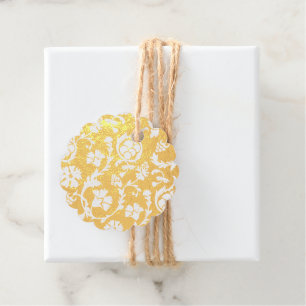 Elegant Gold Foil Damask Minimalist Foil Favour Ta Tags