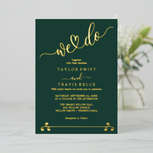 Elegant Gold Foil Emerald Wedding 