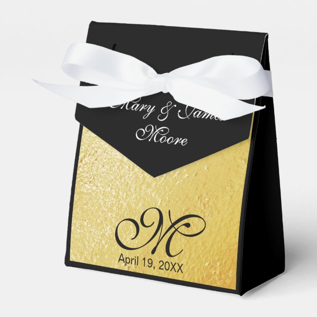 Elegant Gold Foil Favour Box (Front Side)