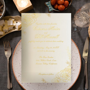 Elegant Gold Foil Floral Wedding Invitation Foil I