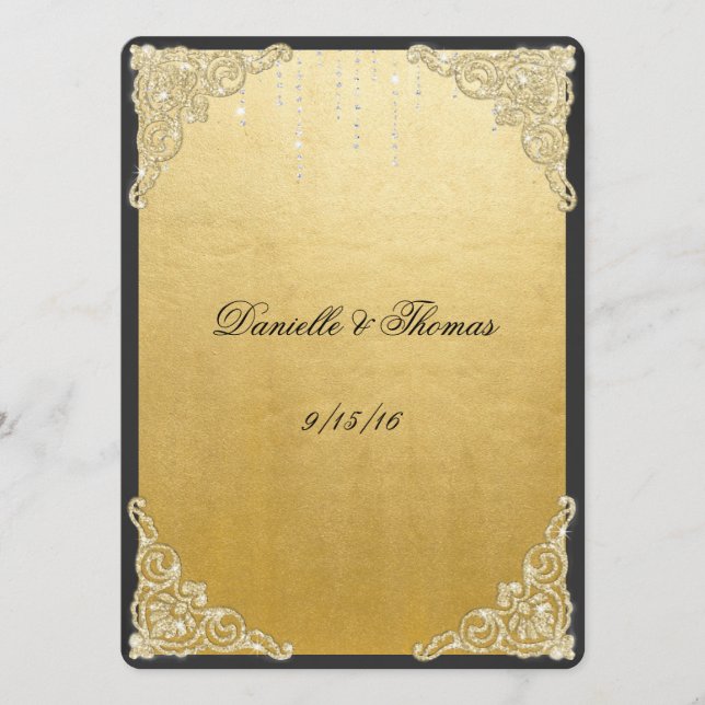 Elegant, Gold Foil, Glitter, Wedding Advice (Front)
