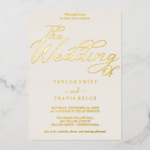 Elegant Gold Foil   Ivory Frame Wedding 