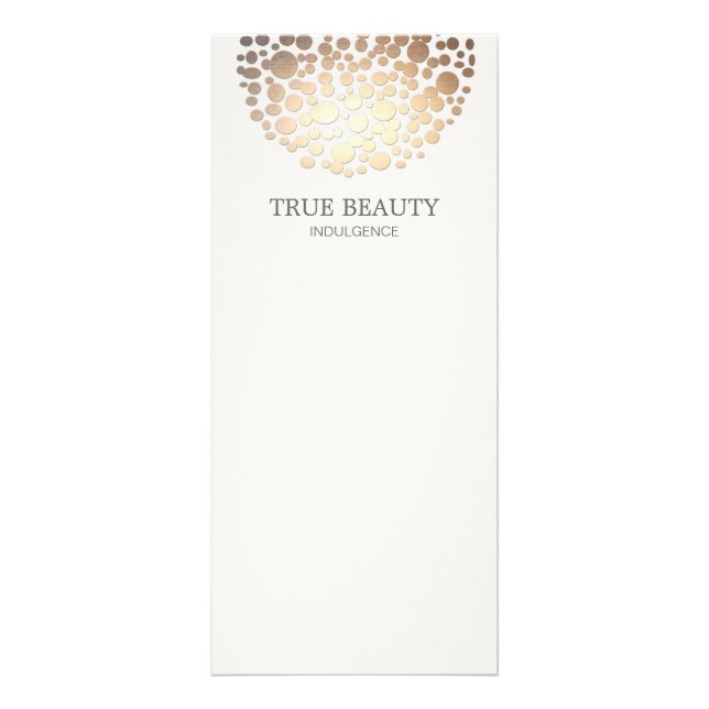 Elegant Gold Foil Look Circles Off White Rack Card (Front)