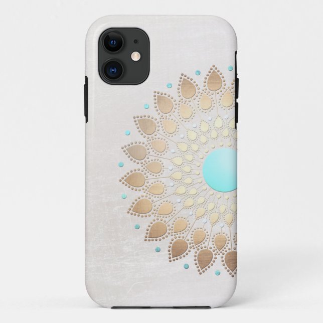 Elegant Gold Foil Look Lotus Flower Case-Mate iPhone Case (Back)