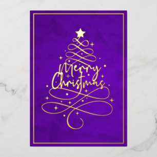 Elegant Gold Foil Merry Christmas Holiday Card