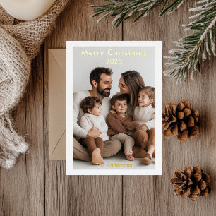 "Elegant Gold Foil Merry Christmas Photo