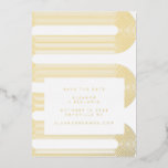 Elegant Gold Foil Modern Lines Save The Date Card<br><div class="desc">Elegant Gold Foil Modern Lines Save The Date Card</div>