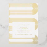 Elegant Gold Foil Modern Lines Save The Date Card<br><div class="desc">Elegant Gold Foil Modern Lines Save The Date Card</div>