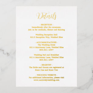 Elegant Gold Foil Modern Wedding Enclosure Card