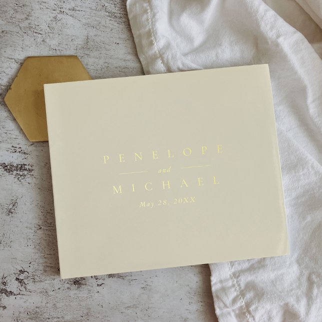 Elegant Gold Foil Monogram Amalfi Coast Wedding Guest Book (Creator Uploaded)