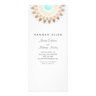 Elegant Gold  Foil Ornate Leaf Mandala Wood LOOK Rack Card