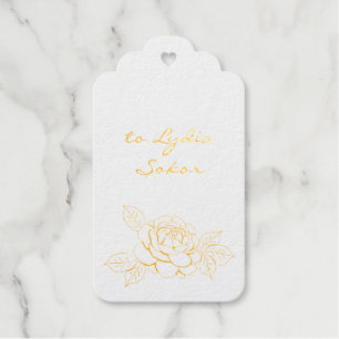 Elegant Gold Foil Personolized Gift Tag