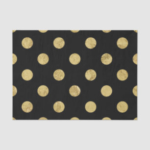 Elegant Gold Foil Polka Dot Pattern - Gold & Black Tissue Paper