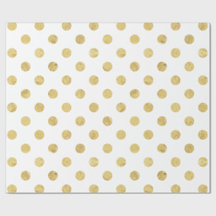 Elegant Gold Foil Polka Dot Pattern - Gold & White Wrapping Paper