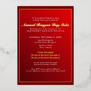 Elegant Gold Foil Reagan Day Gala Fundraiser