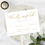 Elegant Gold Foil Script Wedding RSVP Card<br><div class="desc">Elegant Gold Foil Script Wedding RSVP Card</div>