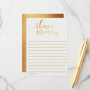 Elegant Gold Foil Share A Memory Card