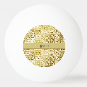 Elegant Gold Foil Squares Ping Pong Ball