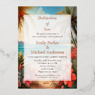 Elegant gold foil wedding invitation