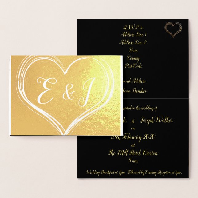Elegant Gold Foil Wedding Invitation (Display)