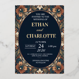 Elegant Gold Foil Wedding Invitation